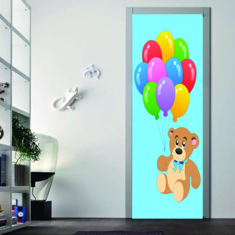 Αυτοκόλλητο πόρτας με Αρκουδάκι με μπαλόνια